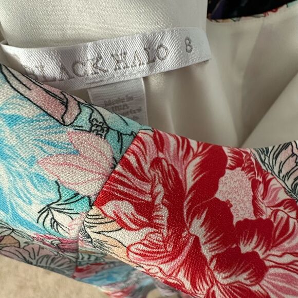 Black Halo Marie White Floral Midi Dress | 8 - Picture 10 of 10